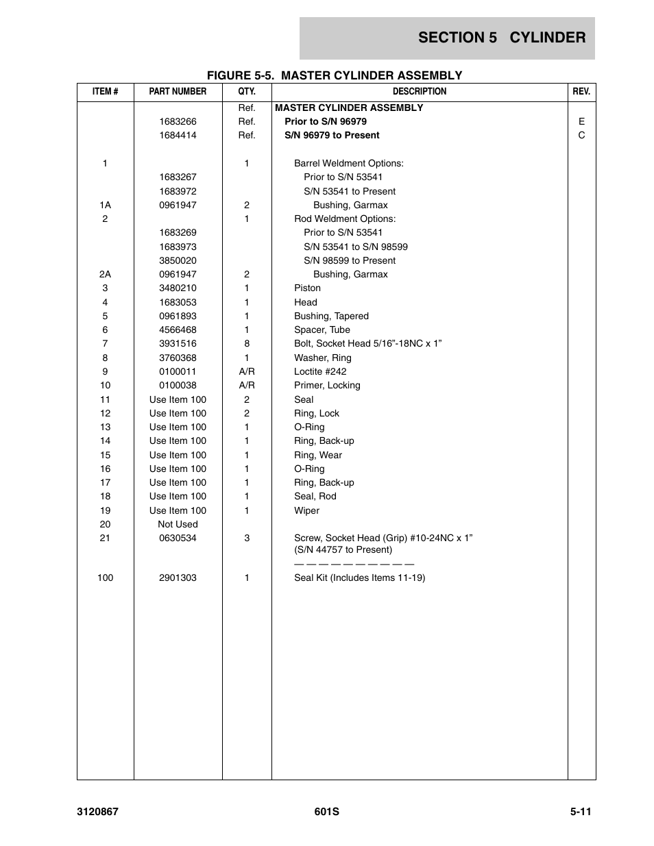 JLG 601S Parts Manual User Manual | Page 207 / 320