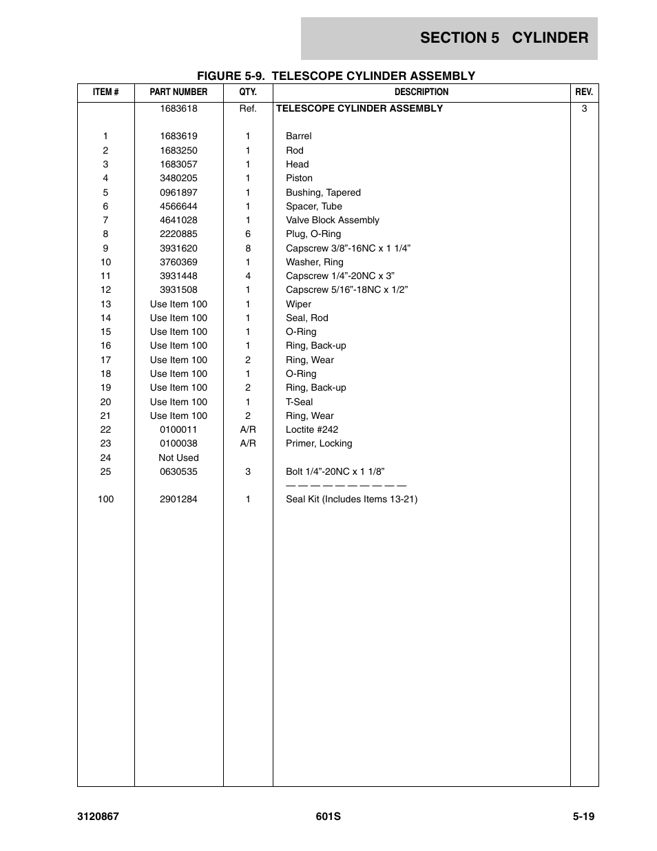 JLG 601S Parts Manual User Manual | Page 215 / 320