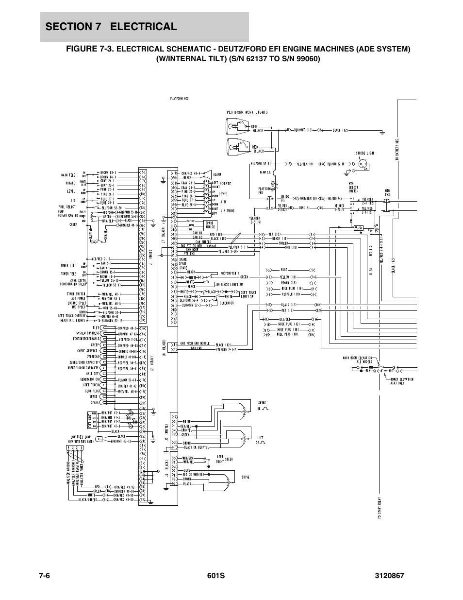 Electrical sch | JLG 601S Parts Manual User Manual | Page 248 / 320
