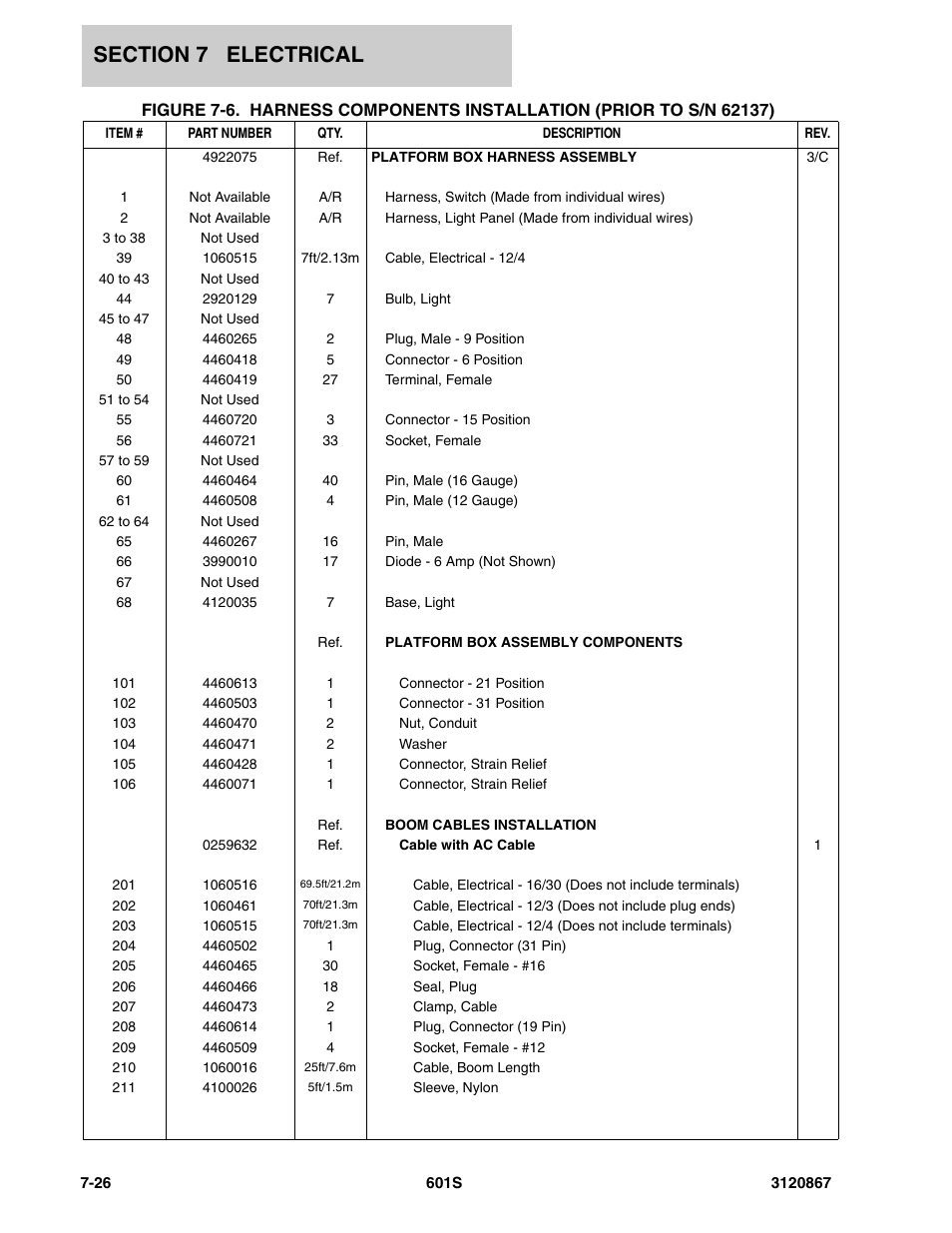 JLG 601S Parts Manual User Manual | Page 268 / 320