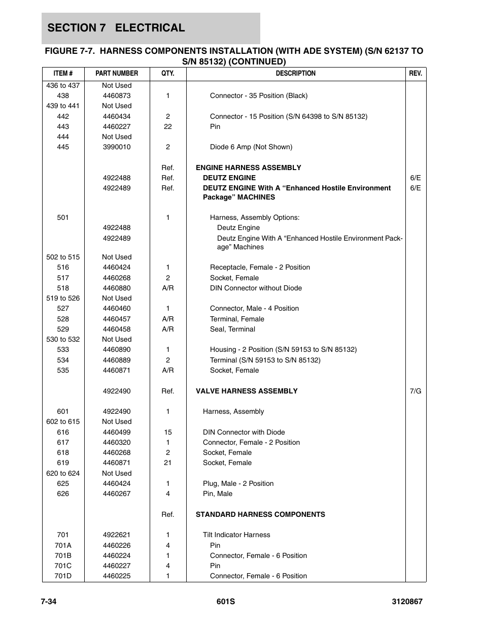 JLG 601S Parts Manual User Manual | Page 276 / 320