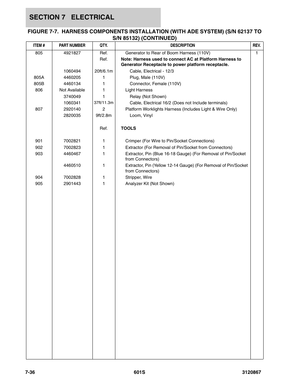 JLG 601S Parts Manual User Manual | Page 278 / 320