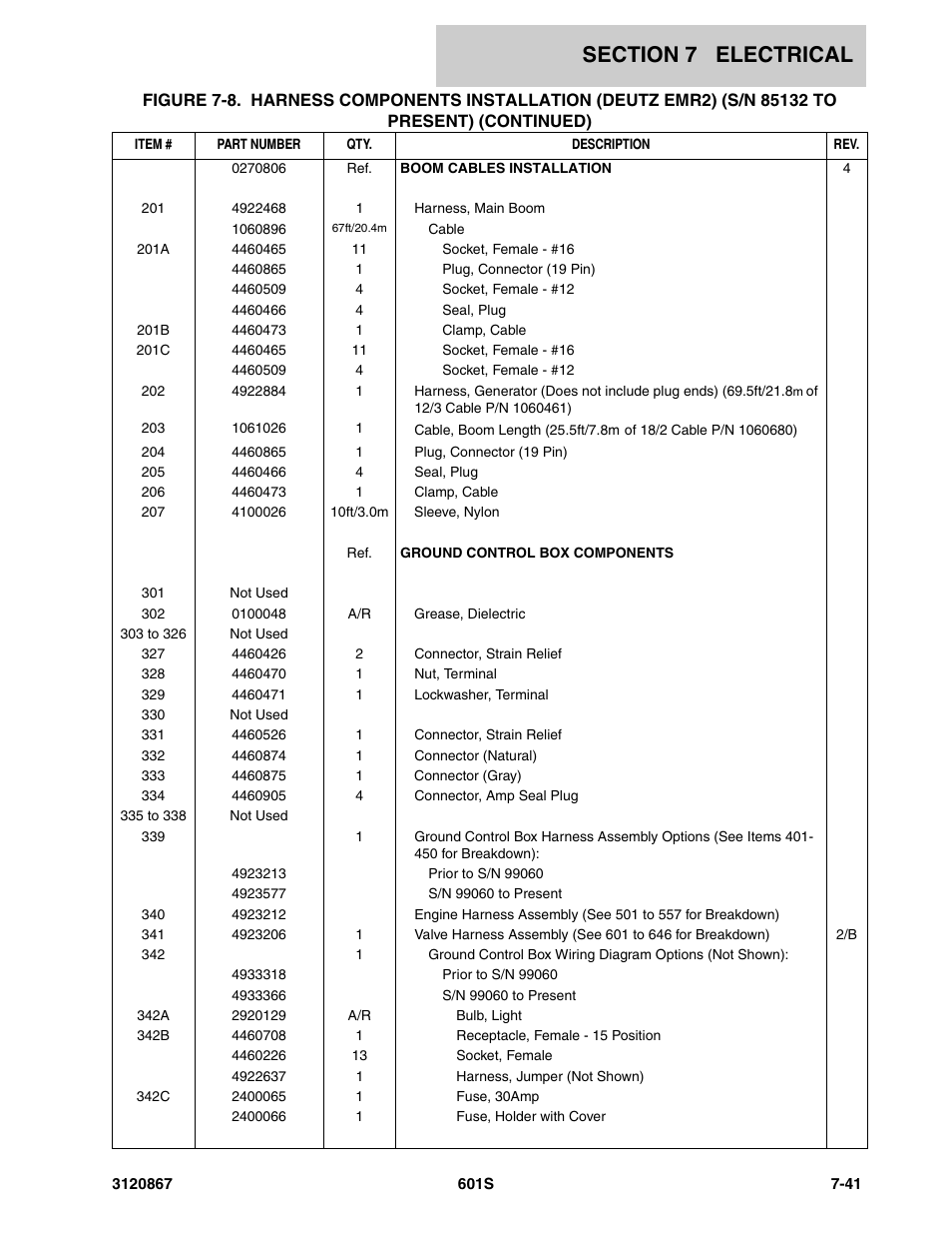 JLG 601S Parts Manual User Manual | Page 283 / 320