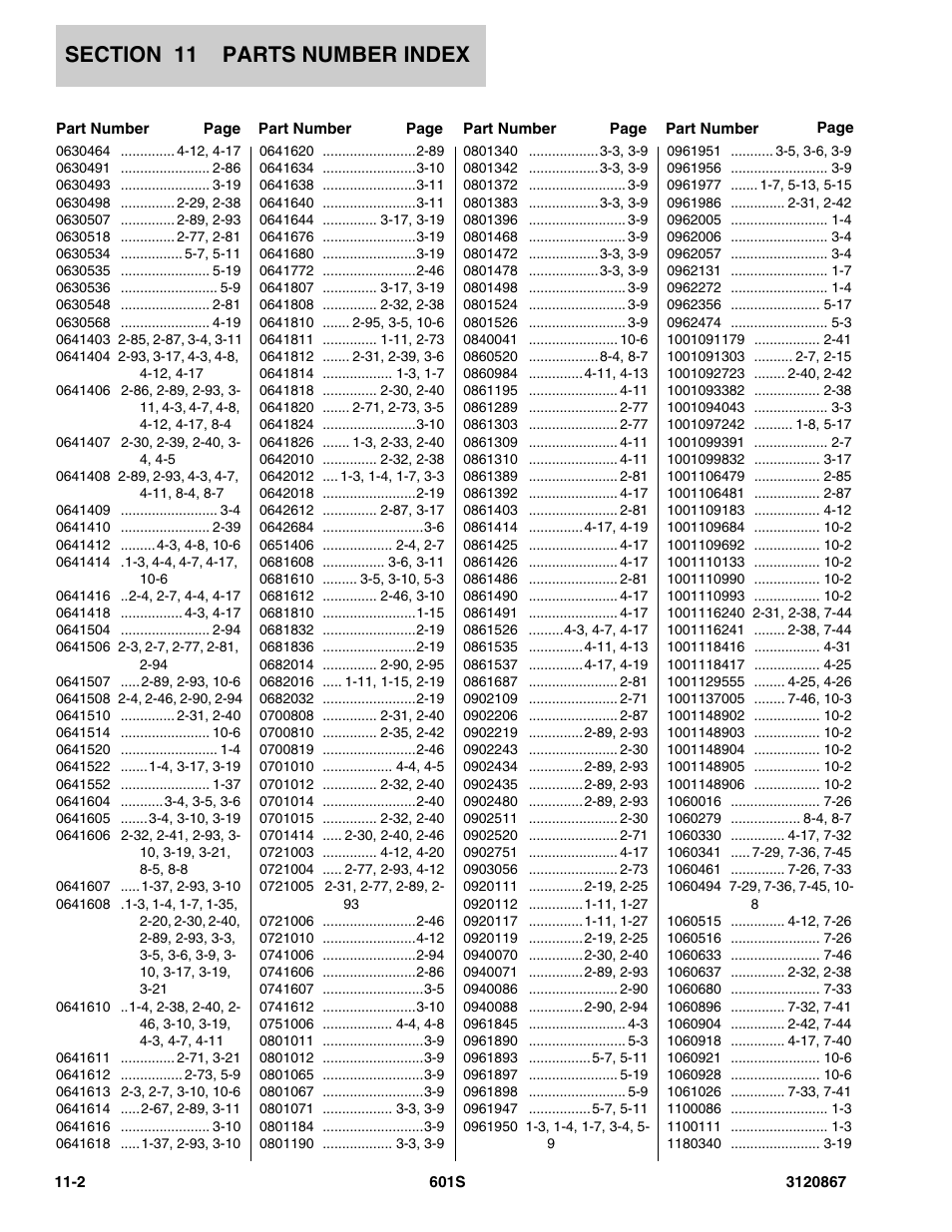 JLG 601S Parts Manual User Manual | Page 308 / 320