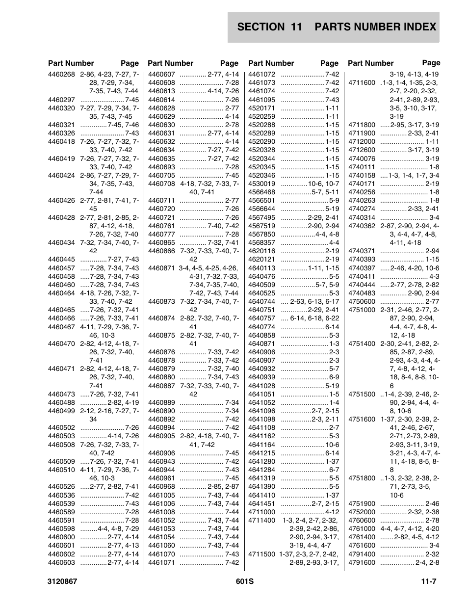 JLG 601S Parts Manual User Manual | Page 313 / 320