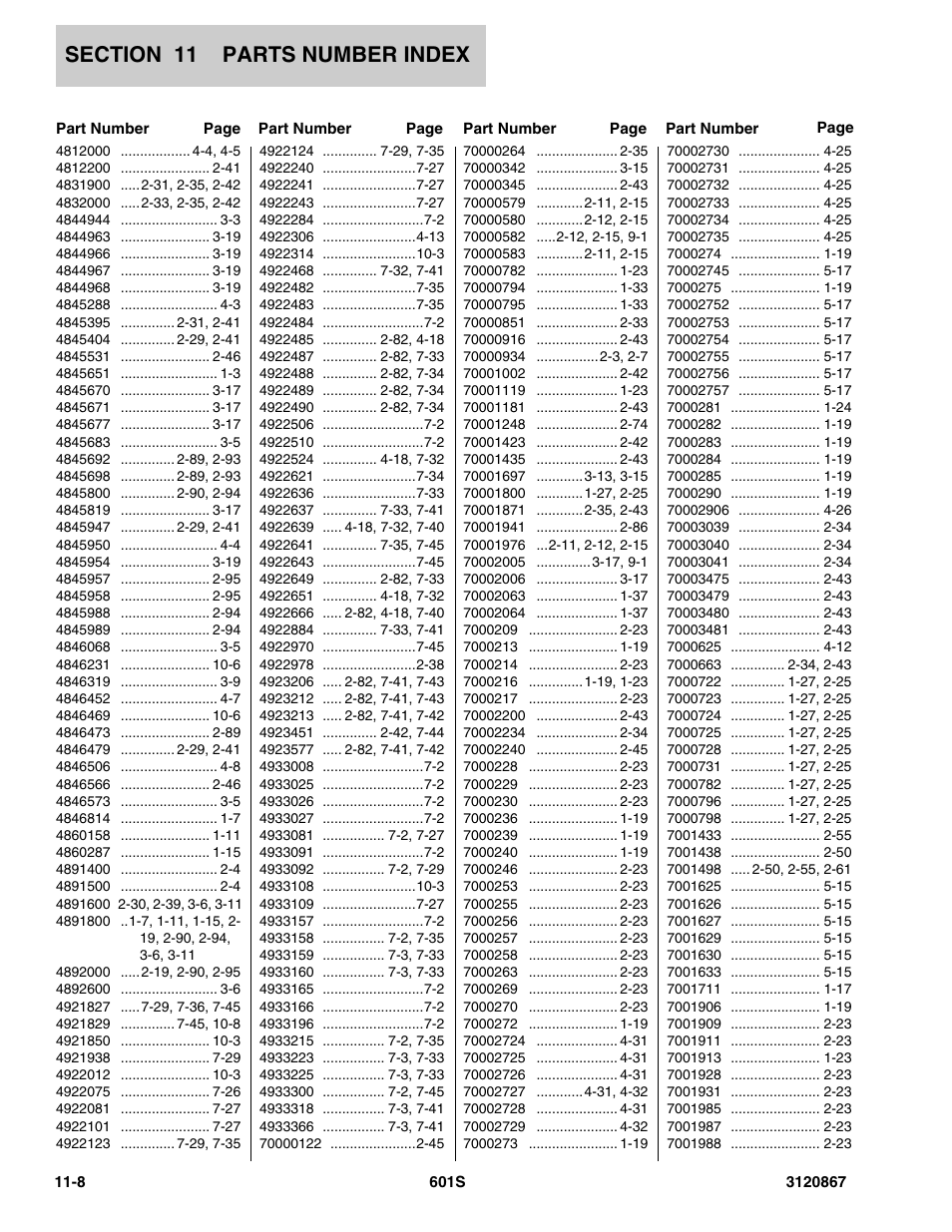 JLG 601S Parts Manual User Manual | Page 314 / 320