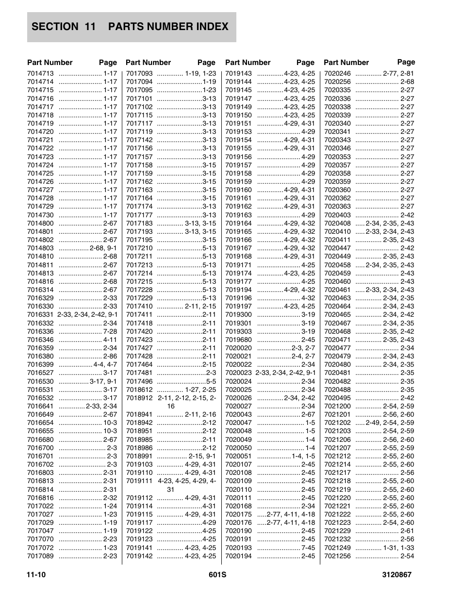 JLG 601S Parts Manual User Manual | Page 316 / 320