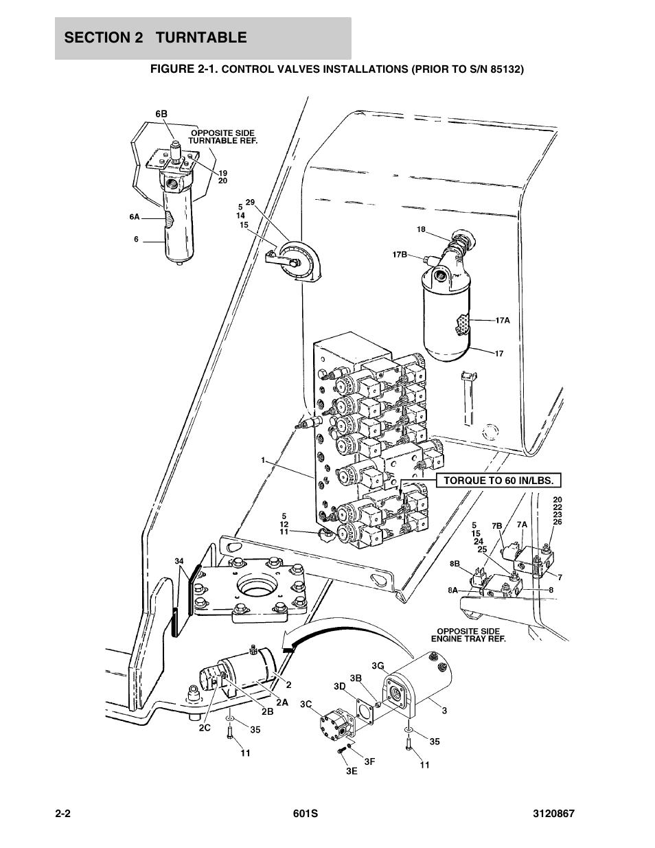 Control valves installations | JLG 601S Parts Manual User Manual | Page 48 / 320