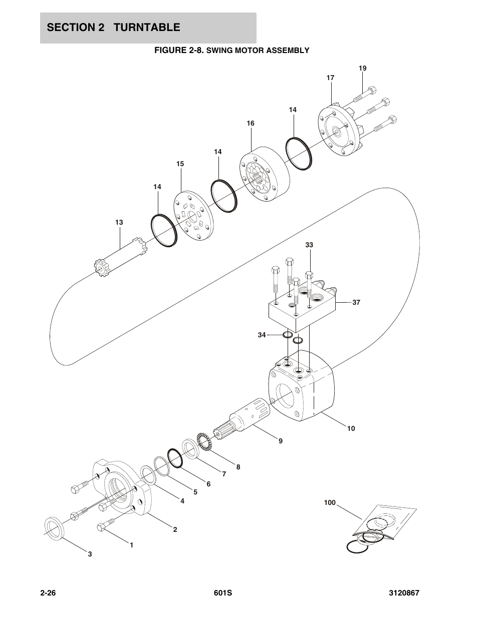 Figure 2-8. swing motor assembly | JLG 601S Parts Manual User Manual | Page 72 / 320