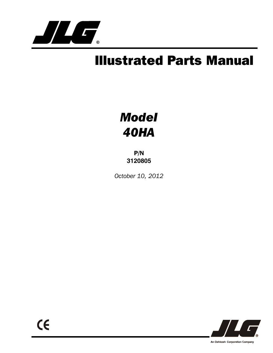 JLG 40HA Parts Manual User Manual | 246 pages