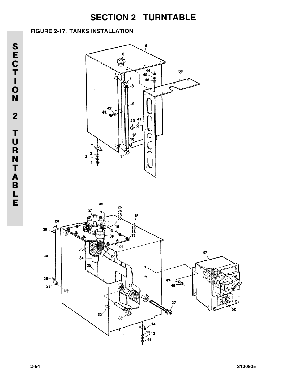 Figure 2-17. tanks installation, Tanks installation -54 | JLG 40HA Parts Manual User Manual | Page 110 / 246
