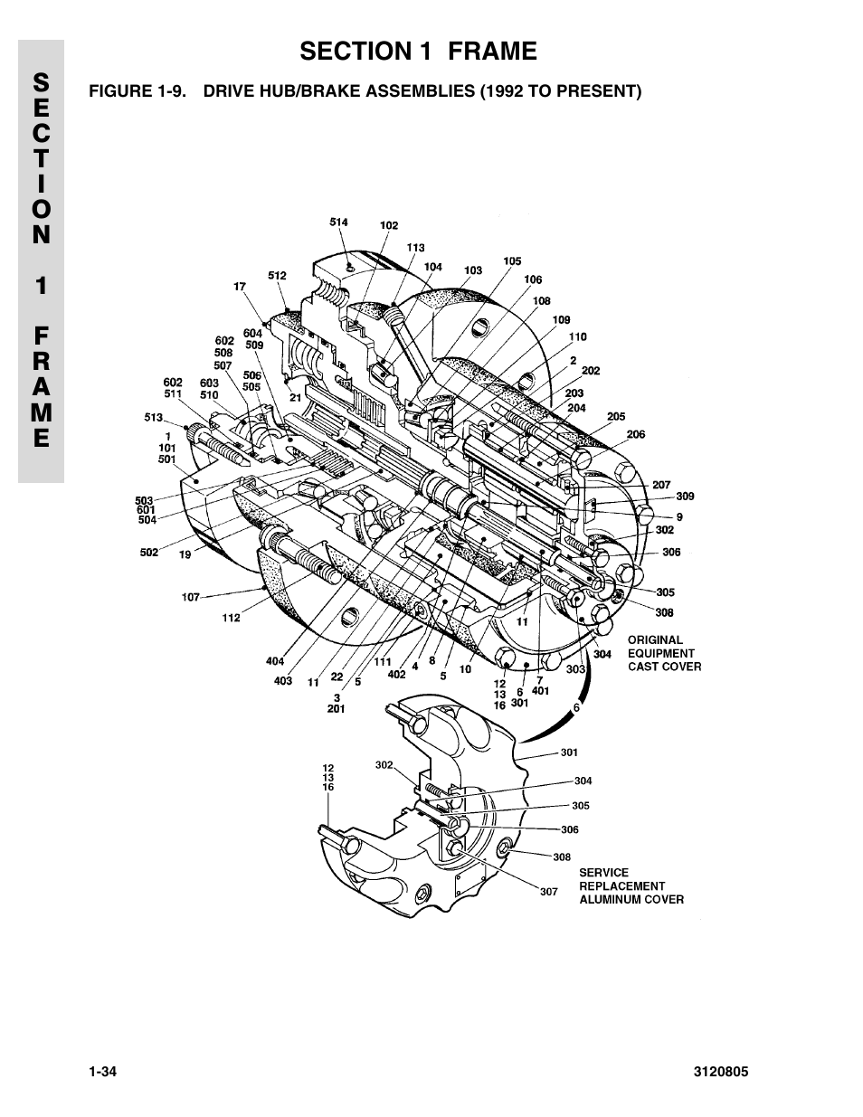 Drive hub/brake assemblies (1992 to present) -34 | JLG 40HA Parts Manual User Manual | Page 42 / 246