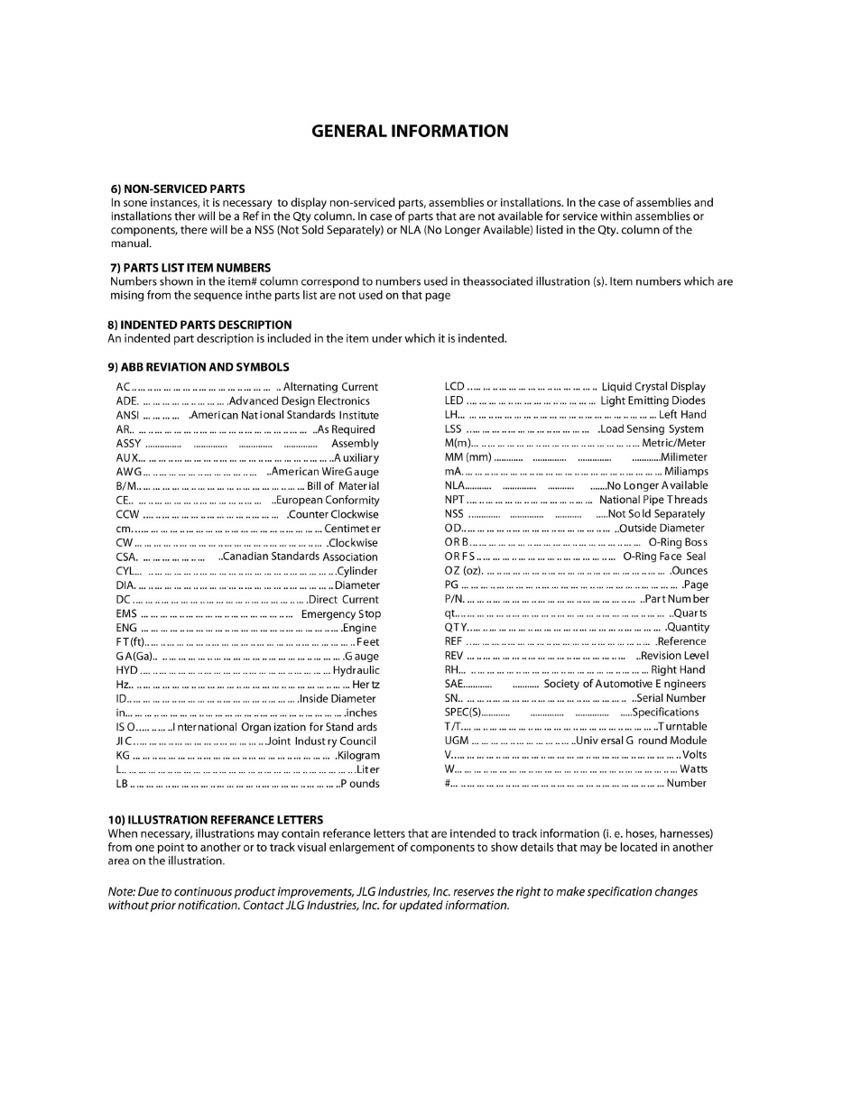JLG 19AMI (3120759-2014) Parts Manual User Manual | Page 6 / 152