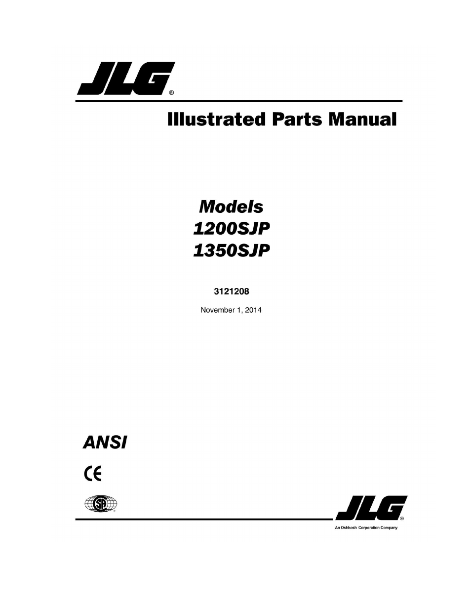 JLG 1350SJP Parts Manual User Manual | 454 pages