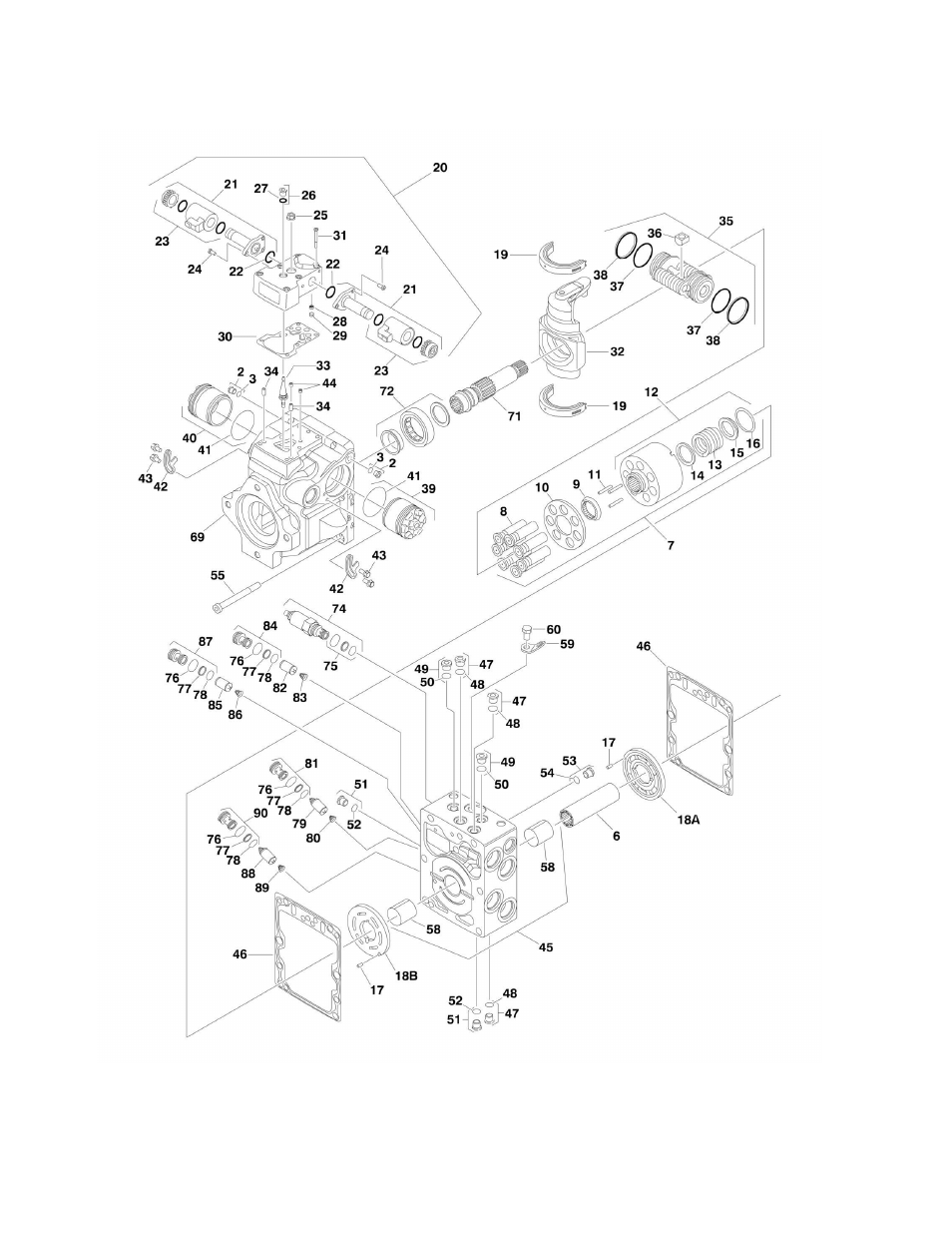 Figure 2-11. pump assembly (sauer tandem) | JLG 1350SJP Parts Manual User Manual | Page 128 / 454