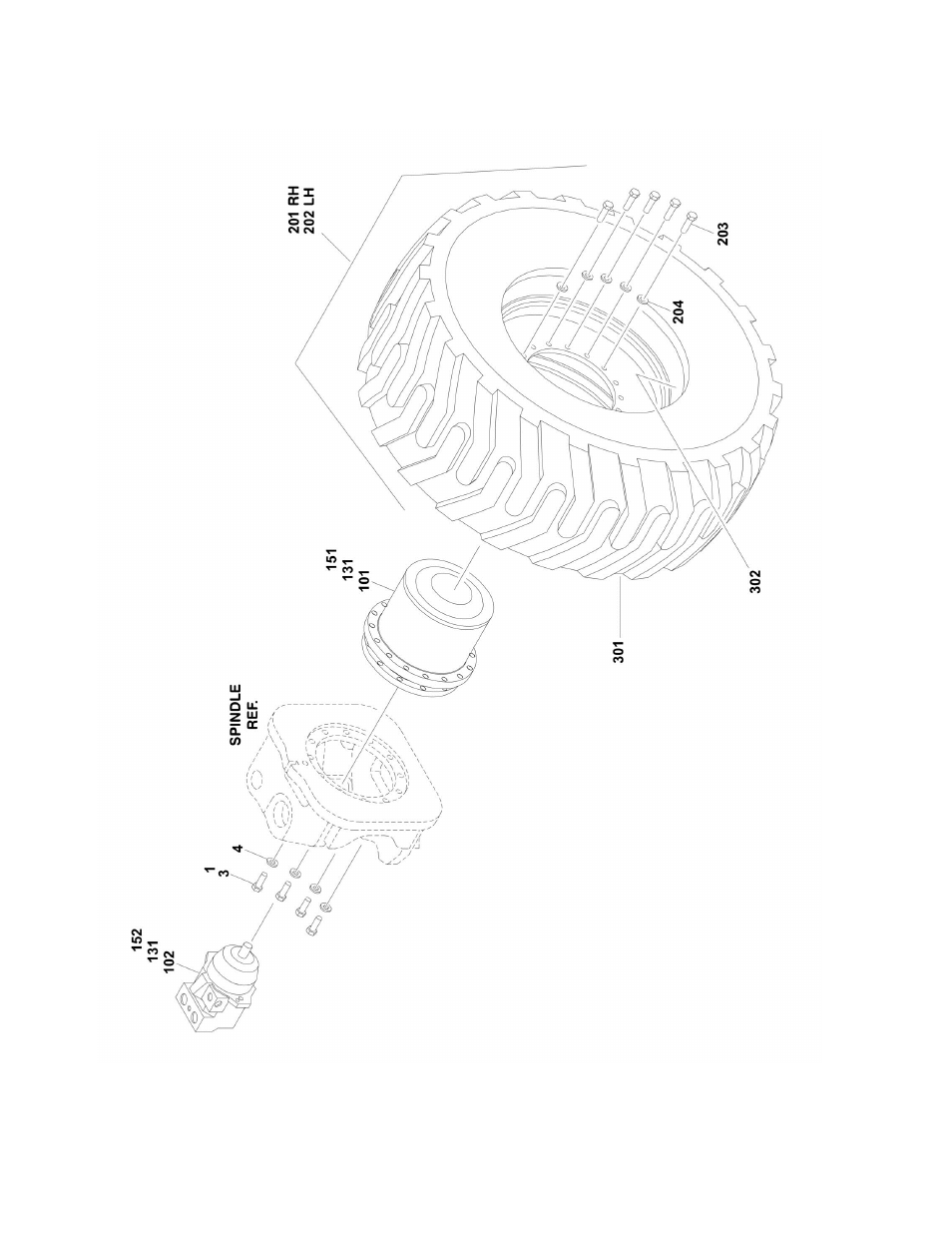 Figure 1-3. tire and wheel drive installation | JLG 1350SJP Parts Manual User Manual | Page 18 / 454