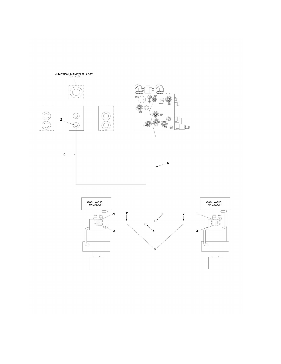 Figure 6-2. hydraulic diagram - oscillating axle | JLG 1350SJP Parts Manual User Manual | Page 302 / 454