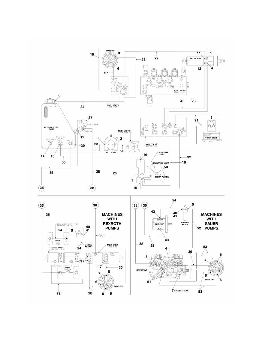 Figure 6-4. hydraulic diagram - turntable | JLG 1350SJP Parts Manual User Manual | Page 306 / 454