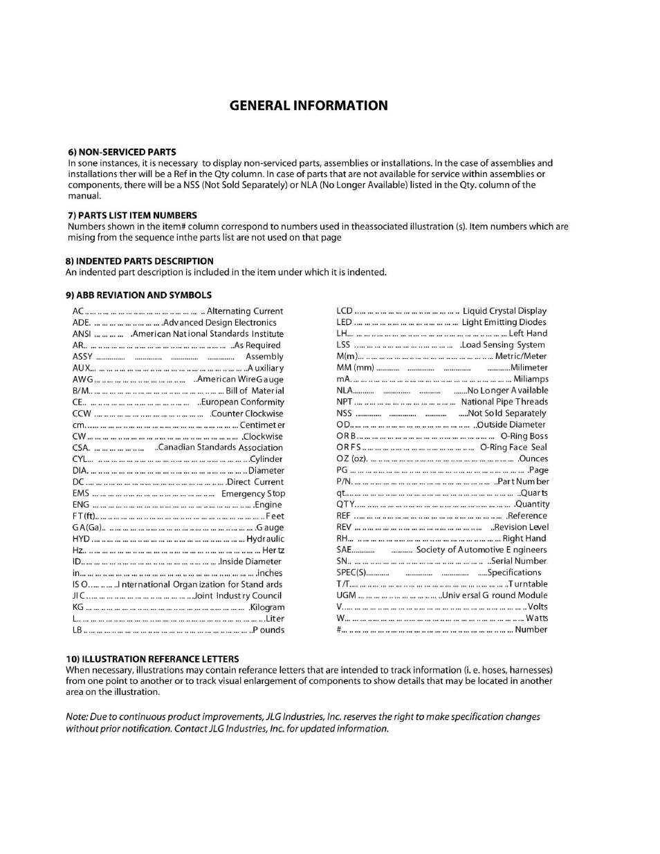 JLG 1350SJP Parts Manual User Manual | Page 6 / 454