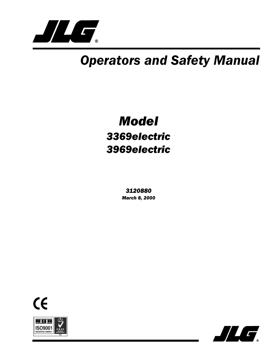 JLG 3969electric Operator Manual User Manual | 44 pages