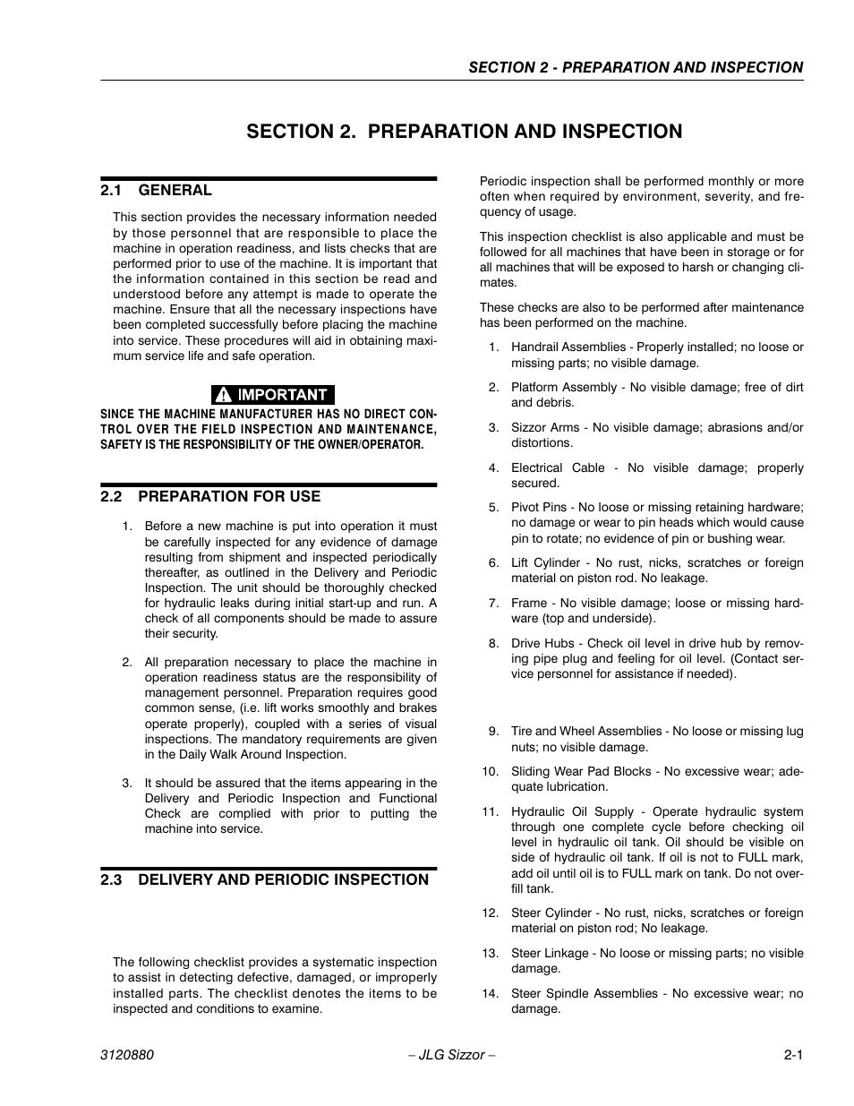 JLG 3969electric Operator Manual User Manual | Page 15 / 44