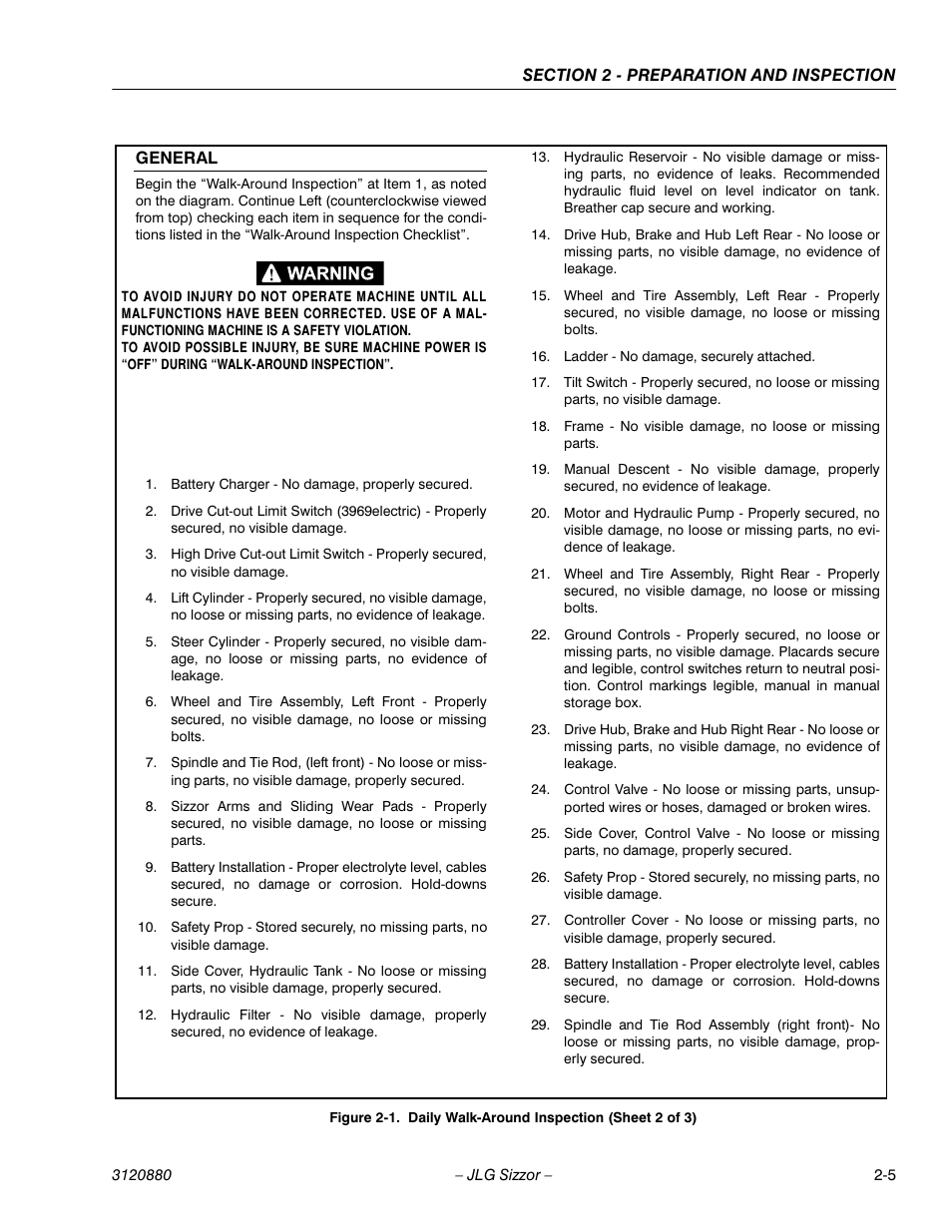 JLG 3969electric Operator Manual User Manual | Page 19 / 44