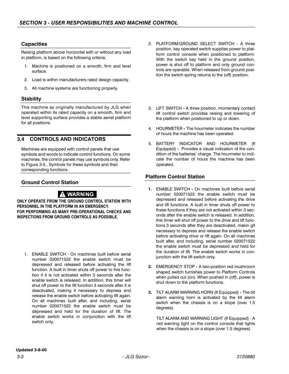 JLG 3969electric Operator Manual User Manual | Page 24 / 44