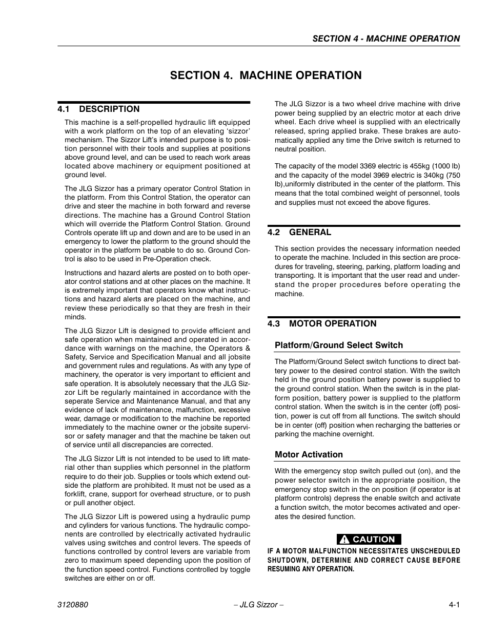 JLG 3969electric Operator Manual User Manual | Page 31 / 44