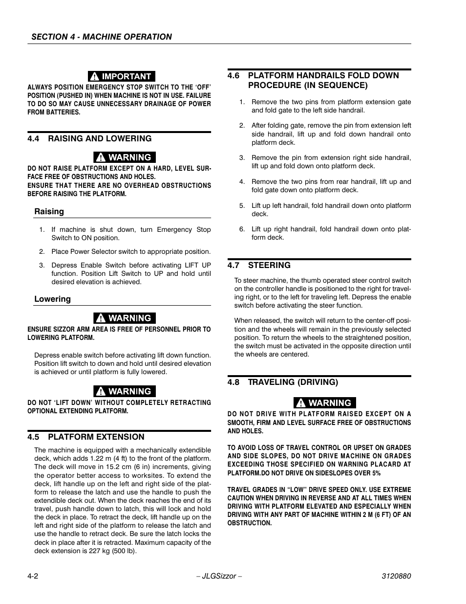 JLG 3969electric Operator Manual User Manual | Page 32 / 44