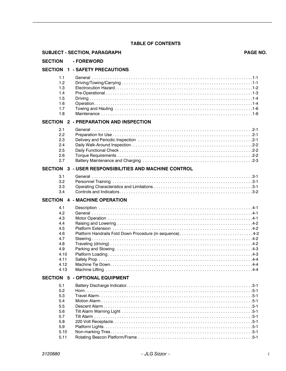 JLG 3969electric Operator Manual User Manual | Page 7 / 44