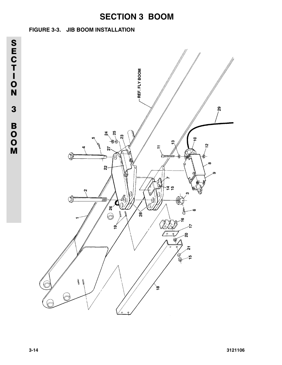 Figure 3-3. jib boom installation | JLG 120-SXJ ANSI Parts Manual User Manual | Page 126 / 246