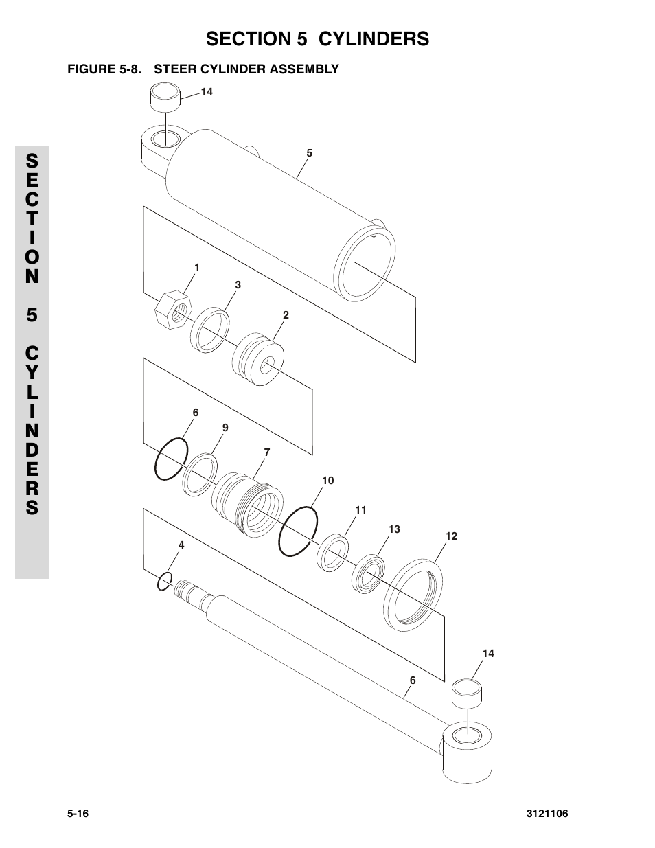 Figure 5-8. steer cylinder assembly | JLG 120-SXJ ANSI Parts Manual User Manual | Page 182 / 246