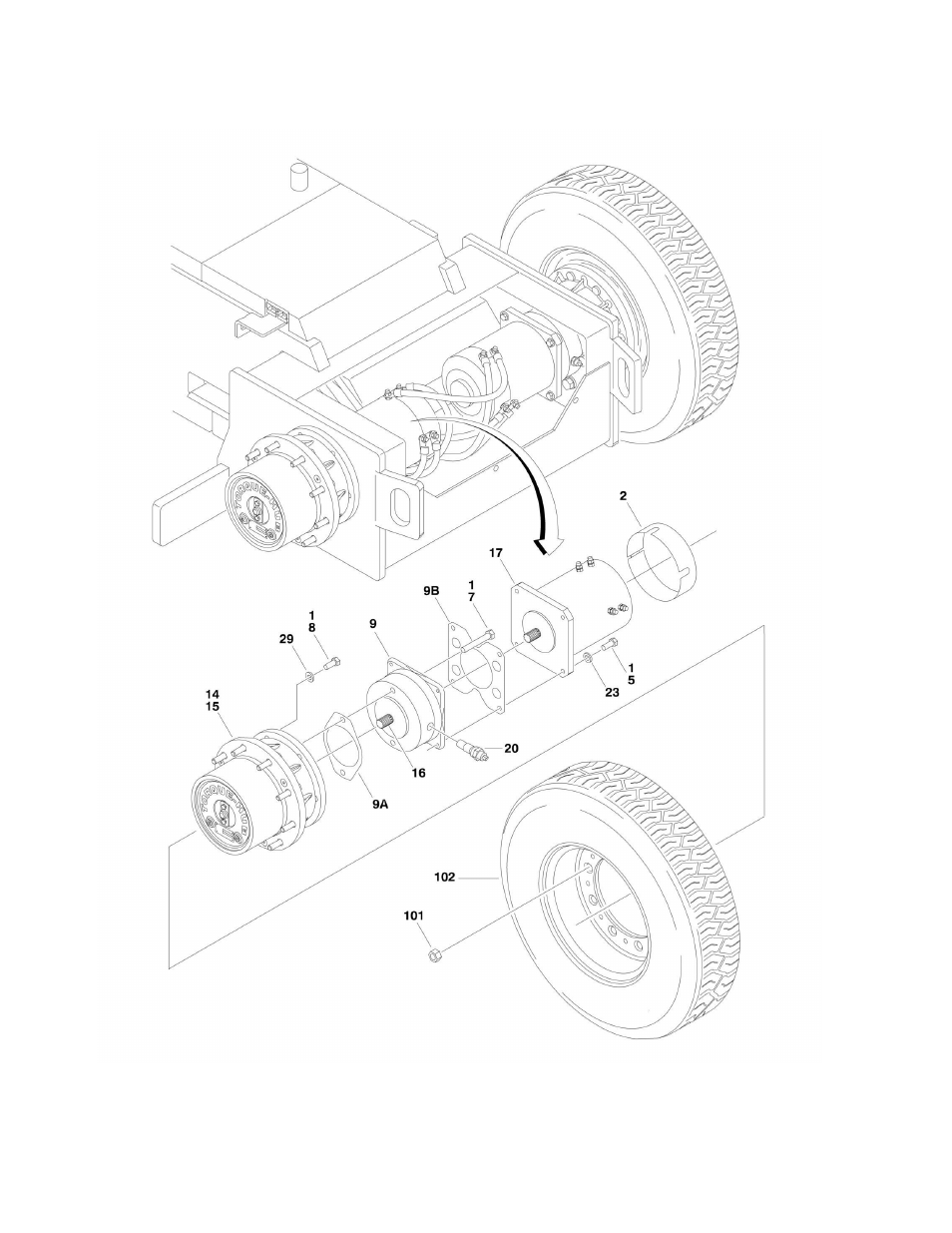 Figure 1-2. tire and wheel drive installation | JLG E300 Parts Manual User Manual | Page 12 / 172