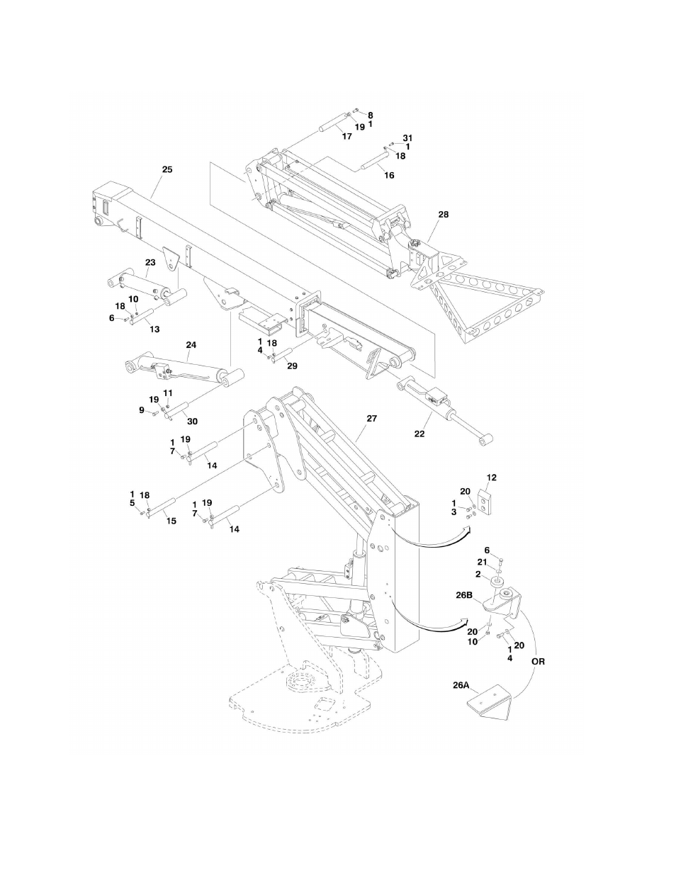Figure 3-1. boom and cylinders installation | JLG E300 Parts Manual User Manual | Page 60 / 172