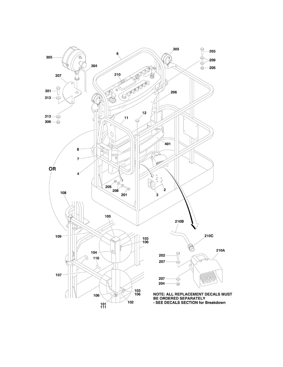 Figure 4-1. platform assembly | JLG E300 Parts Manual User Manual | Page 82 / 172