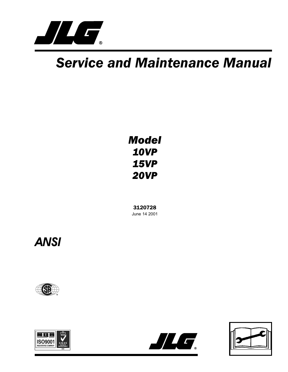 JLG 20VP (3120728) Service Manual User Manual | 104 pages
