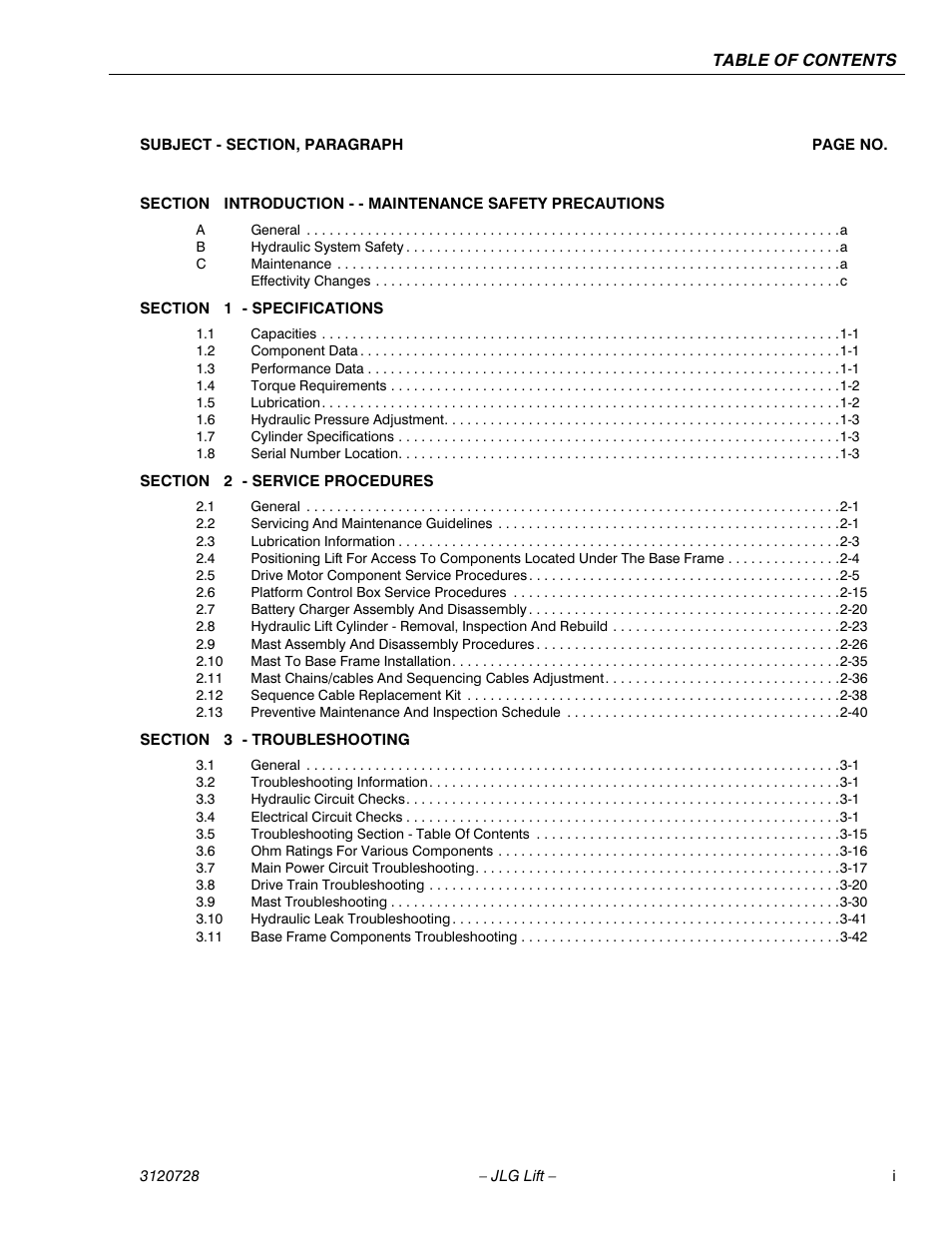 JLG 20VP (3120728) Service Manual User Manual | Page 9 / 104