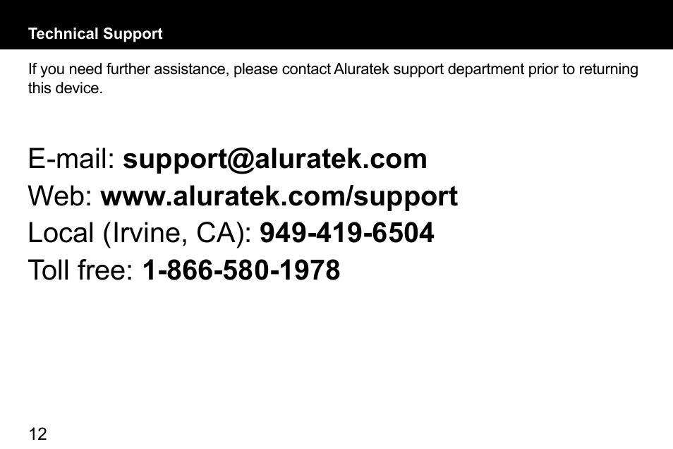 Aluratek ADPF07SF User Manual | Page 12 / 16