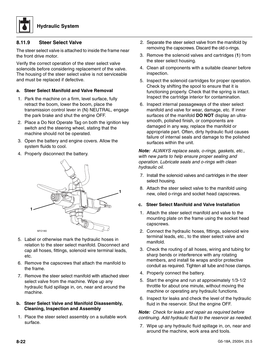 9 steer select valve, Steer select valve | JLG G5-18A Service Manual User Manual | Page 112 / 180