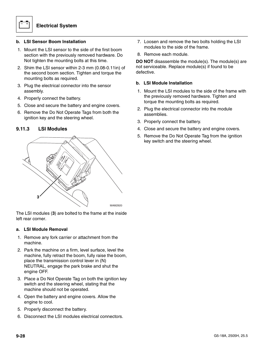 3 lsi modules, Lsi modules | JLG G5-18A Service Manual User Manual | Page 148 / 180