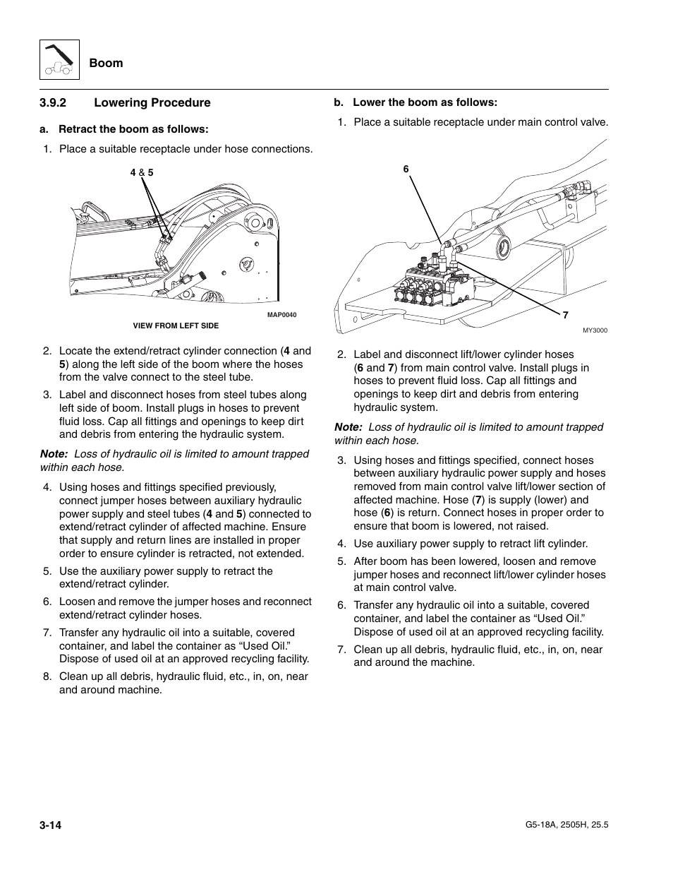 2 lowering procedure, Lowering procedure | JLG G5-18A Service Manual User Manual | Page 46 / 180