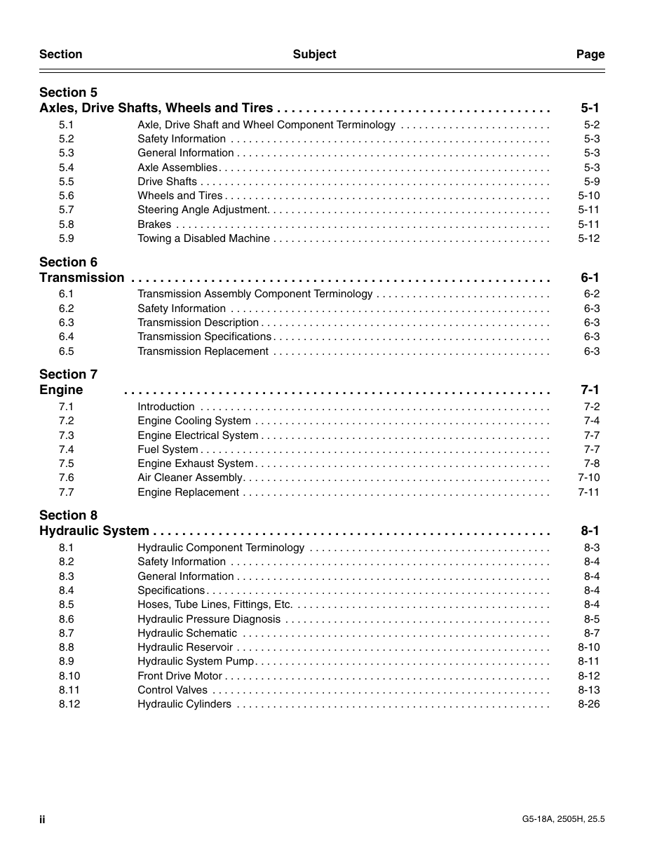 JLG G5-18A Service Manual User Manual | Page 6 / 180