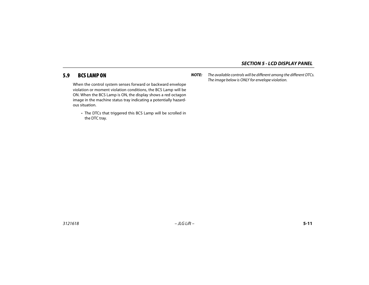9 bcs lamp on, Bcs lamp on -11 | JLG 1850SJ Operator Manual User Manual | Page 111 / 160