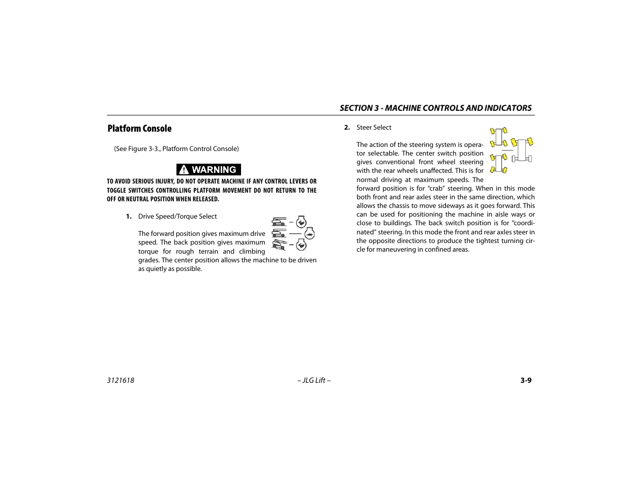 Platform console, Platform console -9 | JLG 1850SJ Operator Manual User Manual | Page 53 / 160