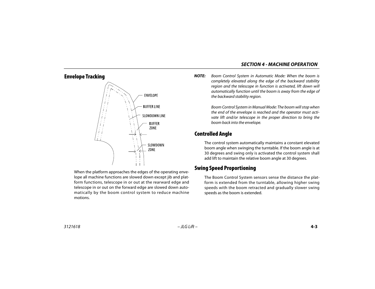 Envelope tracking, Controlled angle, Swing speed proportioning | JLG 1850SJ Operator Manual User Manual | Page 69 / 160