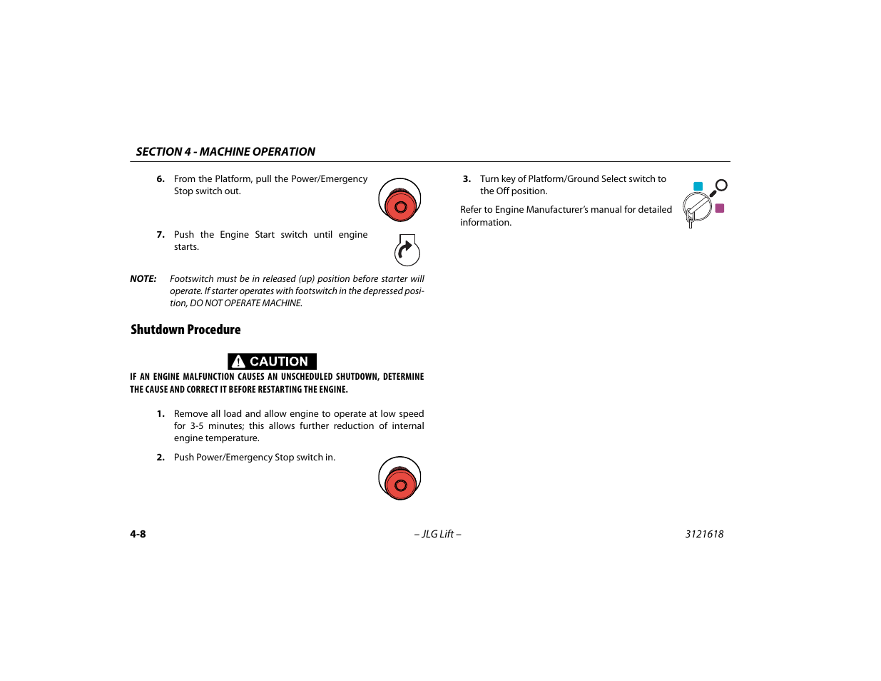 Shutdown procedure, Shutdown procedure -8 | JLG 1850SJ Operator Manual User Manual | Page 74 / 160