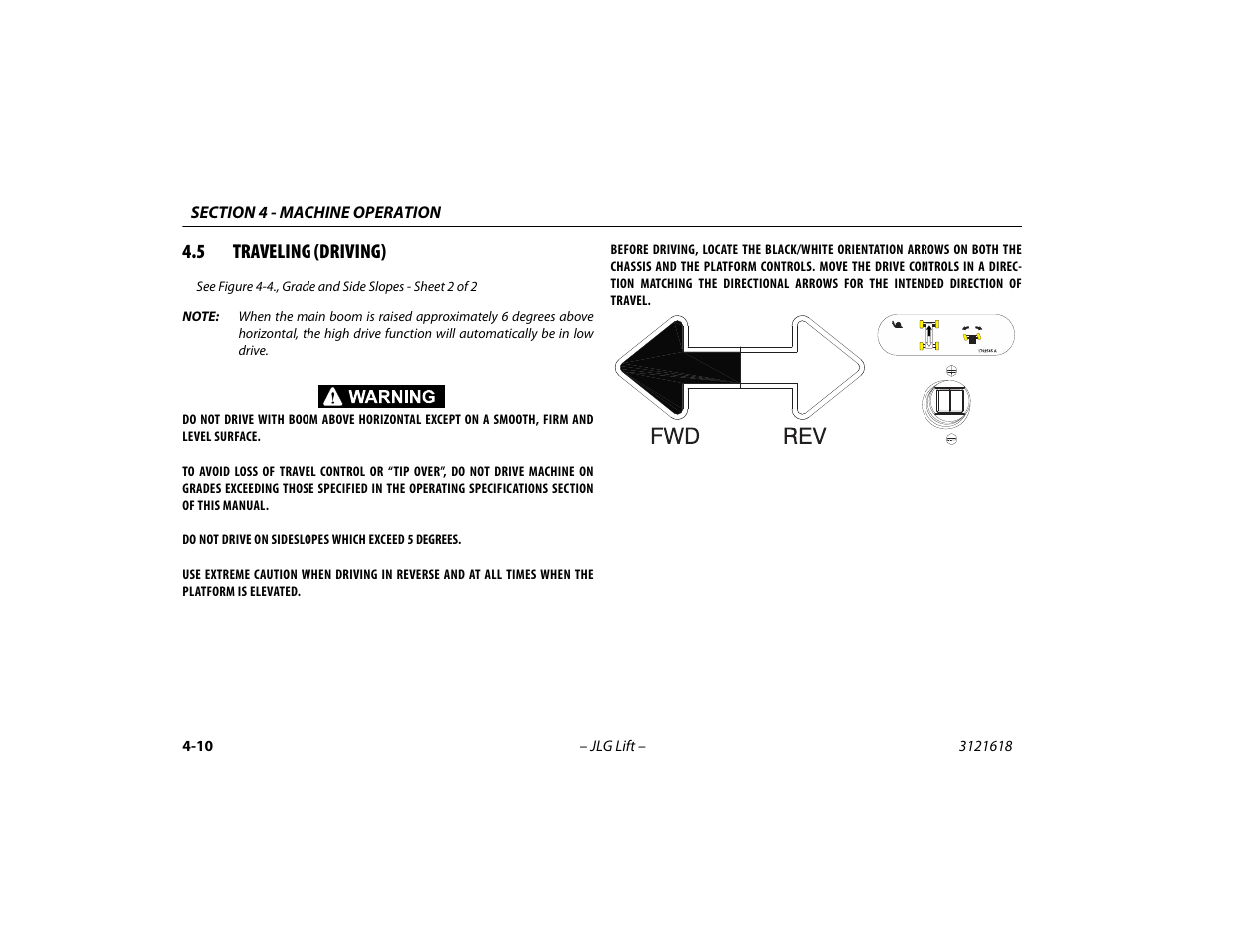 5 traveling (driving), Traveling (driving) -10 | JLG 1850SJ Operator Manual User Manual | Page 76 / 160