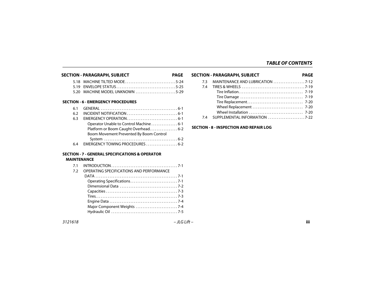 JLG 1850SJ Operator Manual User Manual | Page 9 / 160