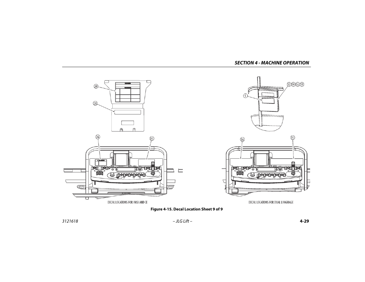 Decal location sheet 9 of 9 -29 | JLG 1850SJ Operator Manual User Manual | Page 95 / 160
