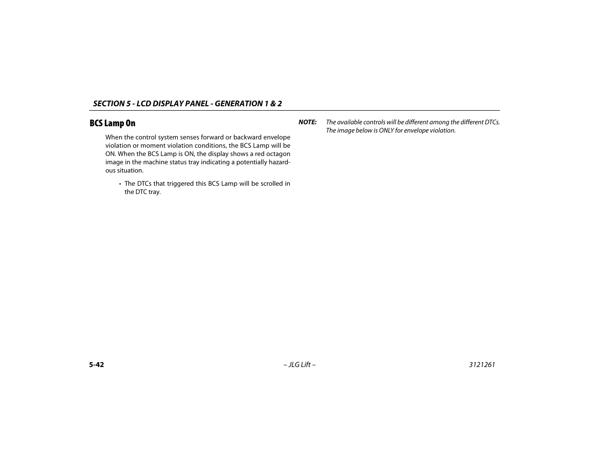 Bcs lamp on, Bcs lamp on -42 | JLG 1500SJ Operator Manual User Manual | Page 138 / 192